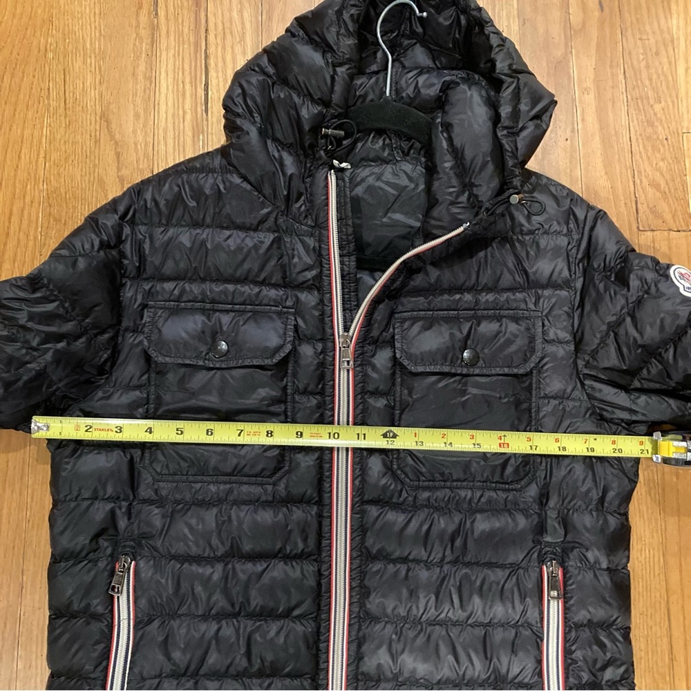 Moncler Douret Short Down Jacket Black Goose Down Puffer Authentic Hooded - Picture 14 of 15